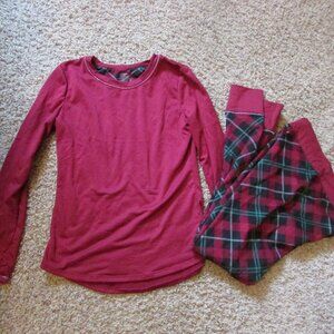 NWOT ClimateRight Cuddl Duds Small Red Plaid Base Layer Set Pajama Soft Cozy